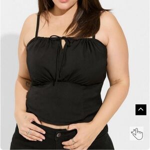 TORRID Satin Tie Front Sleeveless Crop Top
